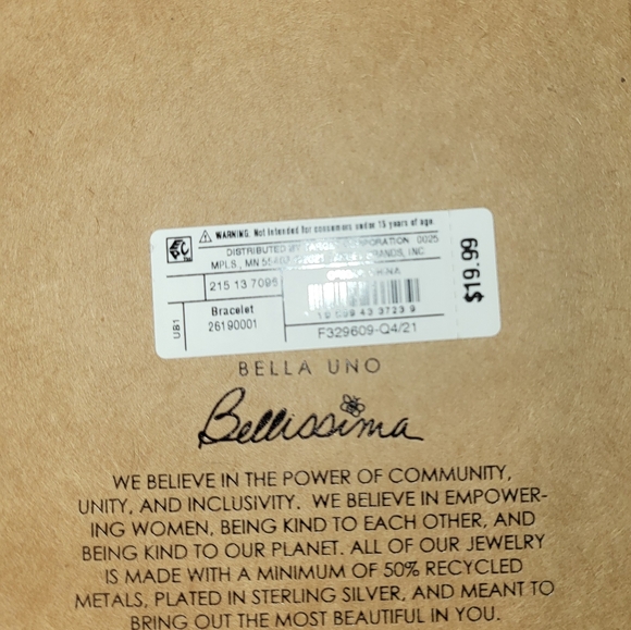 Bella Uno Bellisima Sterling Silver Plated Bracelet. Brand New. - Picture 2 of 2